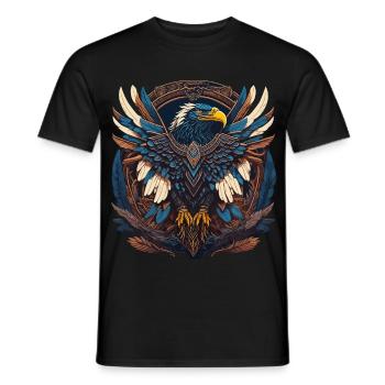 Native Native American Native American Falcon Animal - Men's T-Shirt - black - Front - AI Model Male 178 light (178cm)