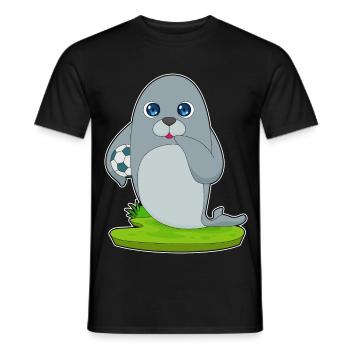 Seehund Fußballspieler Fußball - Männer T-Shirt - Schwarz - Vorne - AI Model Male 178 light (178cm)
