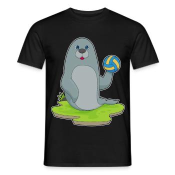 Seehund Volleyballspieler Volleyball - Männer T-Shirt - Schwarz - Vorne - AI Model Male 178 light (178cm)