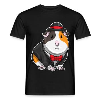 Meerschweinchen Bräutigam Fliege Hochzeit - Männer T-Shirt - Schwarz - Vorne - AI Model Male 178 light (178cm)