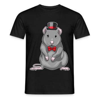 Mariage du marié Rat Hat Top Hat - T-shirt homme - noir - Devant - AI Model Male 178 light (178cm)