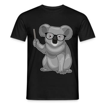 École du professeur de coala qui pointe des bâtons - T-shirt homme - noir - Devant - AI Model Male 178 light (178cm)
