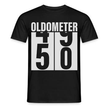 50ter Geburstag Oldometer - Männer T-Shirt - Schwarz - Vorne - AI Model Male 178 light (178cm)