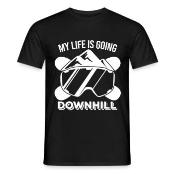 Mit meinem Leben geht es bergab - Männer T-Shirt - Schwarz - Vorne - AI Model Male 178 light (178cm)