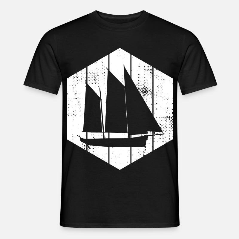 Segelboot - Männer T-Shirt - Schwarz