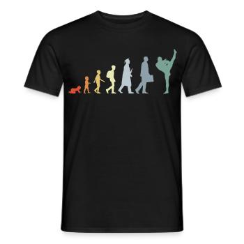 Vintage Kickboxing Evolution - Männer T-Shirt - Schwarz - Vorne - AI Model Male 178 light (178cm)