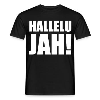 Hallelu Jah weiss - Männer T-Shirt - Schwarz - Vorne - AI Model Male 178 light (178cm)