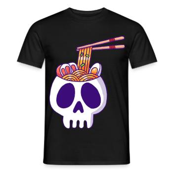 Crâne et nouilles - T-shirt homme - noir - Devant - AI Model Male 178 light (178cm)