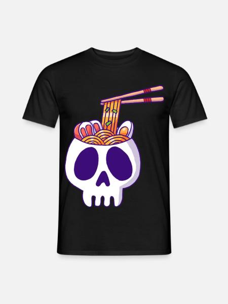 Skull and noodles - Men's T-Shirt - black