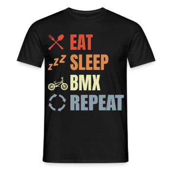 Eat Sleep BMX Repeat - Men's T-Shirt - black - Front - AI Model Male 178 light (178cm)