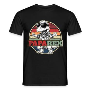 Papa Rex Dinosaure Rétro Dino Cadeau de fête des pères - T-shirt homme - noir - Devant - AI Model Male 178 light (178cm)