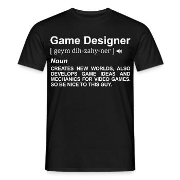Game Designer Bedeutung - Männer T-Shirt - Schwarz - Vorne - AI Model Male 178 light (178cm)