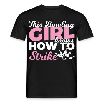 Bowling player - Men's T-Shirt - black - Front - AI Model Male 178 light (178cm)