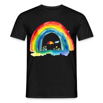 Regenbogen - Männer T-Shirt - Schwarz - Vorne - AI Model Male 178 light (178cm)