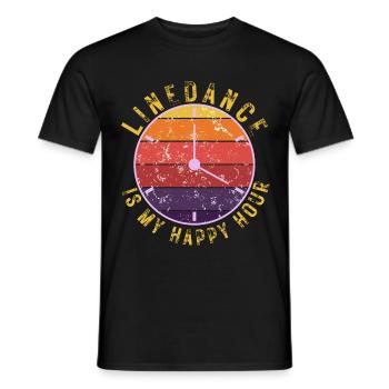 Geschenkidee: Linedance is my happy hour - Männer T-Shirt - Schwarz - Vorne - AI Model Male 178 light (178cm)