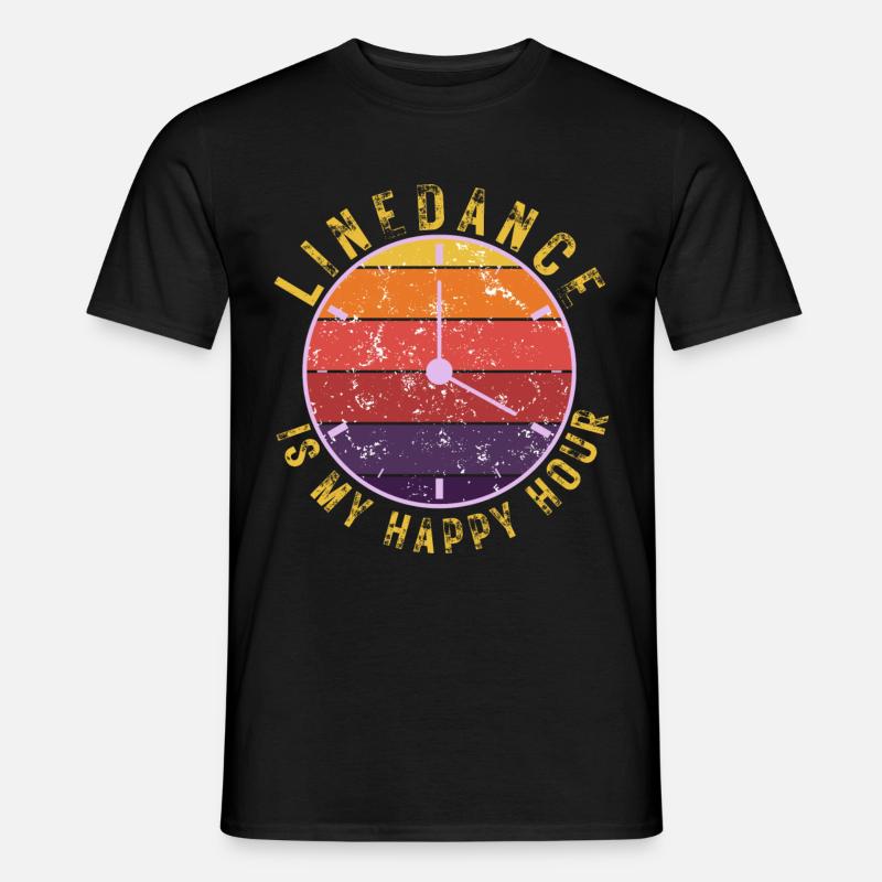 Geschenkidee: Linedance is my happy hour - Männer T-Shirt - Schwarz