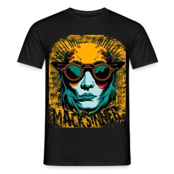 Sonnenbrillen-Girl im Sonnenburst - Männer T-Shirt - Schwarz - Vorne - AI Model Male 178 light (178cm)