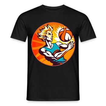 Volleyball Spiel - Männer T-Shirt - Schwarz - Vorne - AI Model Male 178 light (178cm)