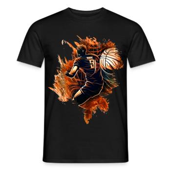 Volleyball players - Men's T-Shirt - black - Front - AI Model Male 178 light (178cm)
