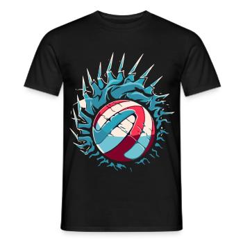Volleyball Logo - Men's T-Shirt - black - Front - AI Model Male 178 light (178cm)