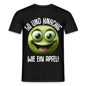50 Geburtstag und knackig wie ein Apfel - Männer T-Shirt - Schwarz - Vorne - AI Model Male 178 light (178cm)