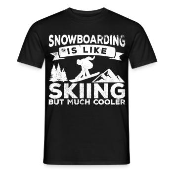 Snowboarding is cooler than skiing - Men's T-Shirt - black - Front - AI Model Male 178 light (178cm)