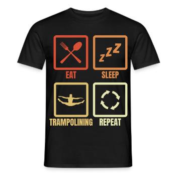 Eat Sleep Trampoline Repeat - Männer T-Shirt - Schwarz - Vorne - AI Model Male 178 light (178cm)