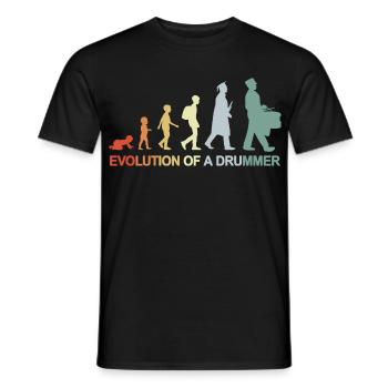 Batteur vintage Evolution - T-shirt homme - noir - Devant - AI Model Male 178 light (178cm)