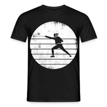 Fencing Drawing - Men's T-Shirt - black - Front - AI Model Male 178 light (178cm)
