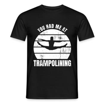 Du hattest mich beim Trampolinspringen - Männer T-Shirt - Schwarz - Vorne - AI Model Male 178 light (178cm)