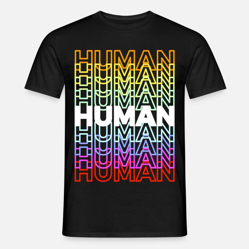 Human Pride LGBT - Männer T-Shirt - Schwarz