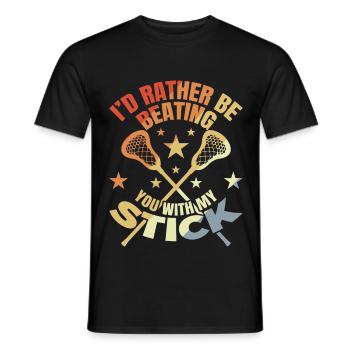 Lustiger Lacrosse Witz - Männer T-Shirt - Schwarz - Vorne - AI Model Male 178 light (178cm)