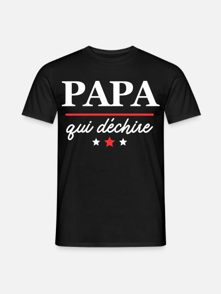 Papa qui déchire  - T-shirt homme - noir