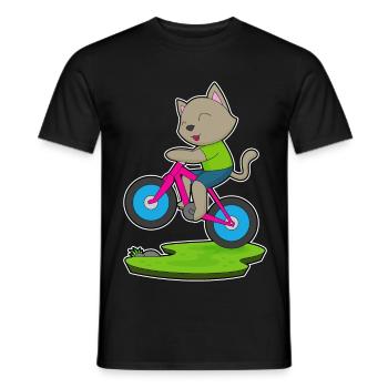 Vélo chat - T-shirt homme - noir - Devant - AI Model Male 178 light (178cm)