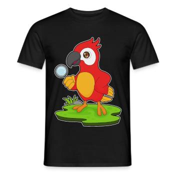 Perroquet Détective Loupe - T-shirt homme - noir - Devant - AI Model Male 178 light (178cm)