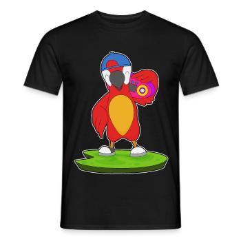 Parrot Ghetto Blaster Music - Men's T-Shirt - black - Front - AI Model Male 178 light (178cm)