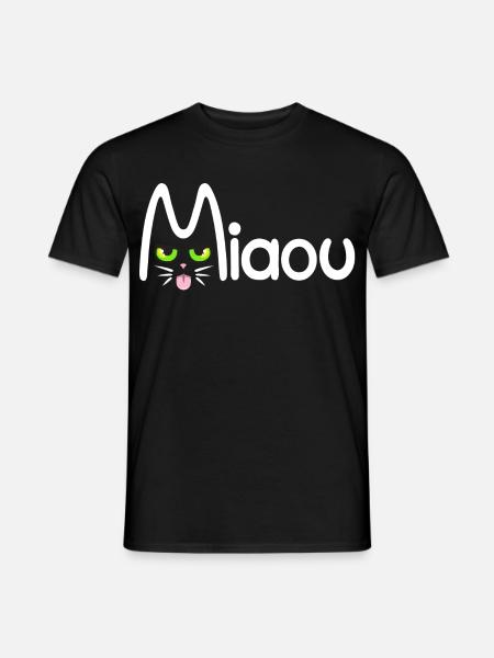 Miaou typographique - T-shirt homme - noir