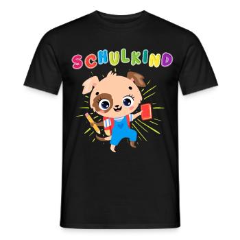 Schulkind - Einschulung 2023 - Für den Schulbeginn - Männer T-Shirt - Schwarz - Vorne - AI Model Male 178 light (178cm)