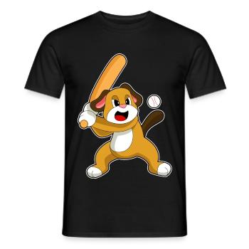 Chien Baseball Battes - T-shirt homme - noir - Devant - AI Model Male 178 light (178cm)