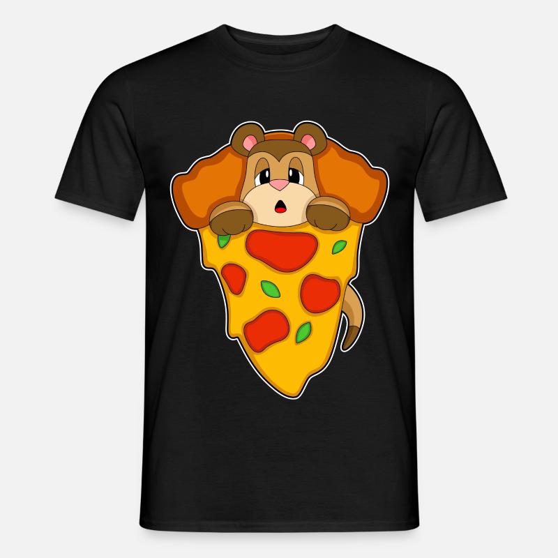 Erdmännchen Pizza - Männer T-Shirt - Schwarz