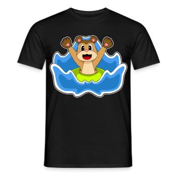 Été de la nage dans le ring de natation de suricate - T-shirt homme - noir - Devant - AI Model Male 178 light (178cm)