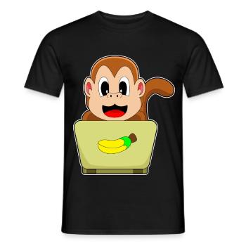 Affe Laptop - Männer T-Shirt - Schwarz - Vorne - AI Model Male 178 light (178cm)
