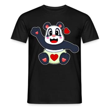 Couche pour bébé panda - T-shirt homme - noir - Devant - AI Model Male 178 light (178cm)