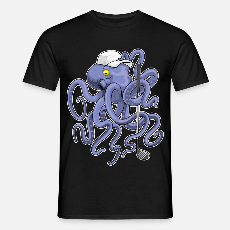 Krake Golf Golfschläger - Männer T-Shirt - Schwarz