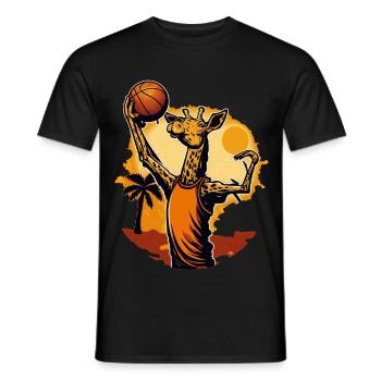 Giraffe spielt Basketball in der Sonne - Männer T-Shirt - Schwarz - Vorne - AI Model Male 178 light (178cm)