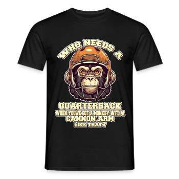 Motiver le singe quaterback - T-shirt homme - noir - Devant - AI Model Male 178 light (178cm)