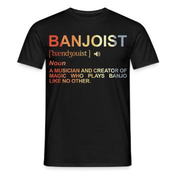 Dictionnaire banjoïste - T-shirt homme - noir - Devant - AI Model Male 178 light (178cm)