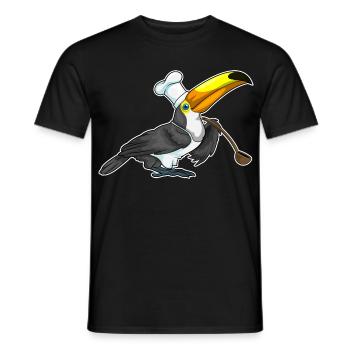 Toucan Chef Cooking Spoon Cooking - Men's T-Shirt - black - Front - AI Model Male 178 light (178cm)