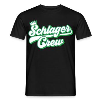 Schlager Crew | Farben änderbar - Männer T-Shirt - Schwarz - Vorne - AI Model Male 178 light (178cm)