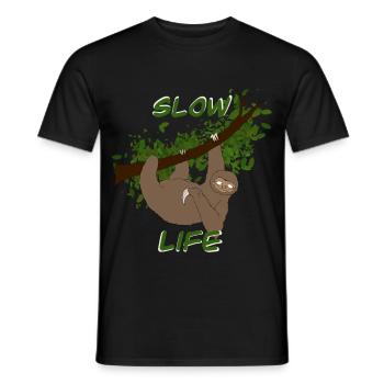 paresseux - T-shirt homme - noir - Devant - AI Model Male 178 light (178cm)